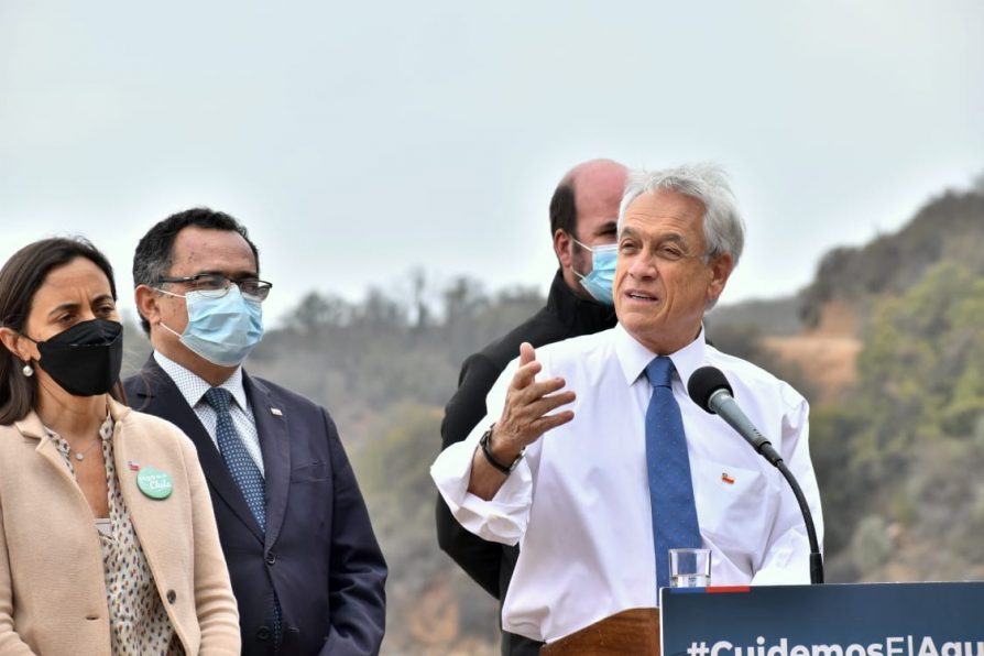 Presidente Piñera visita Embalse Los Aromos, que asegura abastecimiento de agua para más de un millón de habitantes de Valparaíso