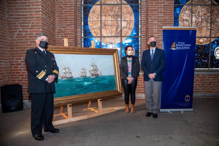 Delegada Presidencial dona óleo de destacado artista nacional al Museo Marítimo Nacional