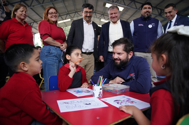 Presidente Gabriel Boric encabeza inauguración de obras de reposición de la Escuela Ema Lobos Reyes de Panquehue
