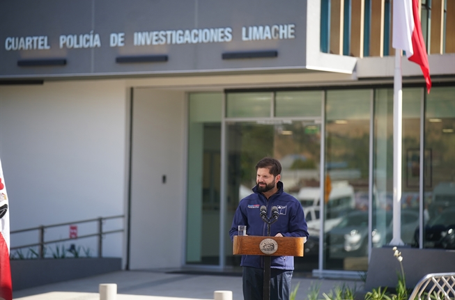 Presidente de la República, Gabriel Boric Font, inaugura nuevo cuartel de la PDI en Limache